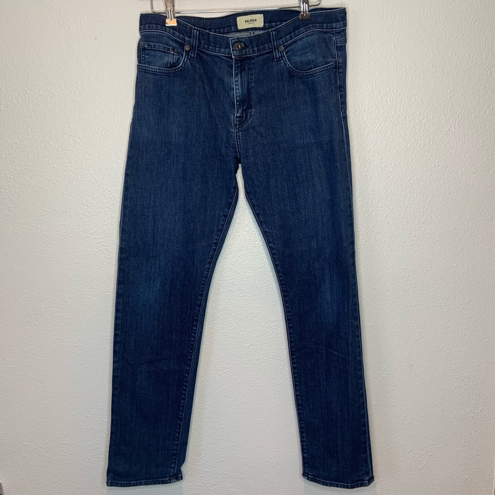 Baldwin Henley Slim Straight mens jeans size 34 button fly